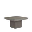 Wooden pedestal in black with a lava stone top