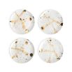 A gorgeous set of four white and speckled gold porcelain plates.