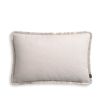 Sumptuous rectangular cushions in Cream, Amber and Red with fringe detail
