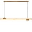Elongated alabaster cube chandelier with brass details