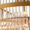 Glass rod chandelier with brass structure
