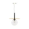 Metal structure ceiling lamp with large pendant