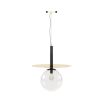 Metal structure ceiling lamp with large pendant