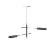 Black iron and copper stainless steel ceiling light with pointed out lampshades