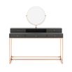 An elegant eucalyptus dressing table with a copper base and accents 