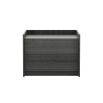 Dark grey wooden bedside table with 2 drawers