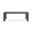 A luxurious, sculptural extendable dining table in a matte grey eucalyptus finish