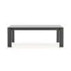 A luxurious, sculptural extendable dining table in a matte grey eucalyptus finish