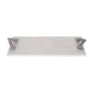White marble tray with silver branch-design handles