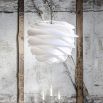 Contemporary, curved wave white lamp shade