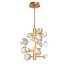 A glamorous 5-light chandelier with clear globe ornaments