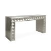 A stunning hand-stamped nickel waterfall console table