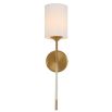 Wall light with elegant brass frame and sleek cream shade