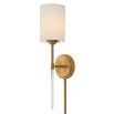 Wall light with elegant brass frame and sleek cream shade