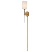 Wall light with elegant brass frame and sleek cream shade