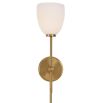 Wall light with slender brass frame
