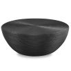 round coffee table with ribbed texture