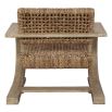 Rattan chair with accentuated wooden arms