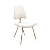 luxurious dining chair with linen blend upholstery and polished brass frame