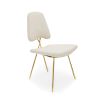 luxurious dining chair with linen blend upholstery and polished brass frame