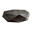 Geometrically shaped coffee table in dark wood finish