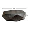 Geometrically shaped coffee table in dark wood finish