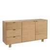 Wooden sideboard with three spacious drawers and two cupboards