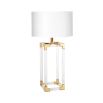 A contemporary acrylic and brass table lamp 