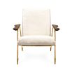 chic, Scandinavian-inspired armchair with a shearling-lined seat