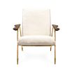 chic, Scandinavian-inspired armchair with a shearling-lined seat