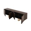 A chic storage cabinet entertainment unit with golden feet