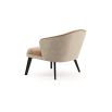 A chic, Mid-Century inspired armchair with leather upholstery and contrasting black ash legs  