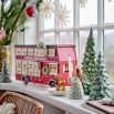 Set of 2 green ceramic Christmas trees