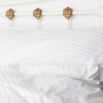 Luxury hotel satin stripe 300tc white duvet cover