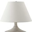 Table lamp with natural style curvaceous base and cream shade