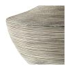 Table lamp with natural style curvaceous base and cream shade