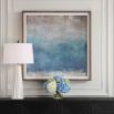 Abstract print composed of mainly blue gorgeously blended.
