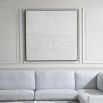 Abstract art piece in white with heavy texturing.