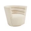 Luxurious and stylish swivel armchair in boucle upholstery