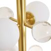 Glamorous floor lamp with mesmerising acrylic and glass orbs, gold finish stem and marble base.