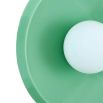 Modern wall light with mint-coloured acrylic disc detail