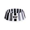 Eccentric black and white stripe dog bowl