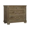 A peppercorn finished bedside table with 3 drawers