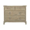 A 4 drawer bedside table in a sand finish