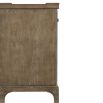 A dark featured bedside table with four drawers