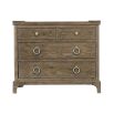 A dark featured bedside table with four drawers