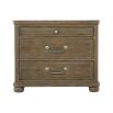 A peppercorn finished bedside table with 3 drawers