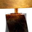 Marble twisted base lamp with brass shade