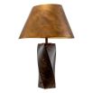 Marble twisted base lamp with brass shade