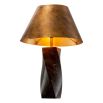 Marble twisted base lamp with brass shade